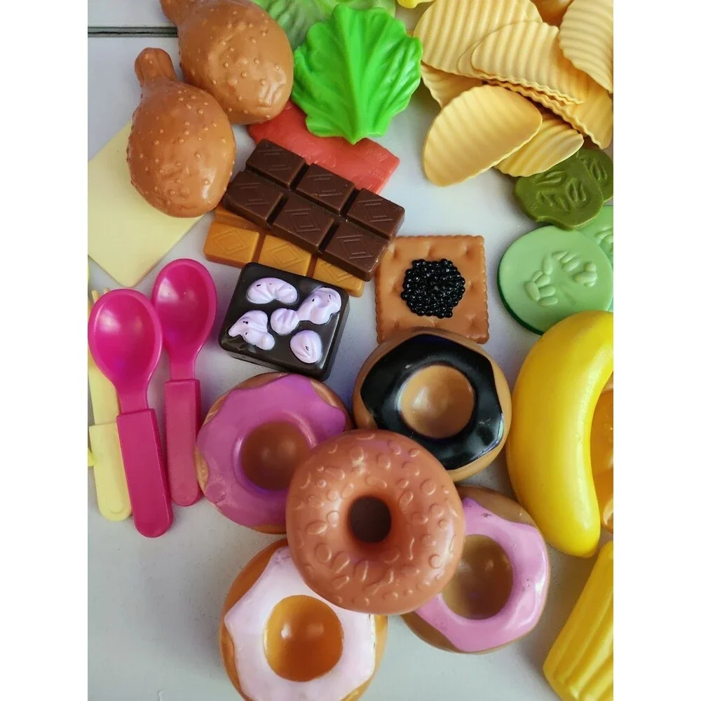 Pretend Kitchen Play Food Toy Food Variety Fries Pizza Donuts Chips 70+ Pieces